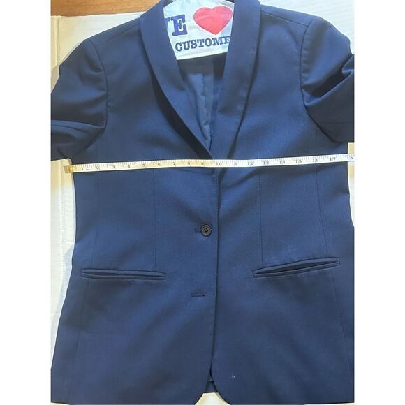 Pre- Loved - Ava Slit Sleeve Blazer - Small/ Navy Blue - Picture 10 of 16